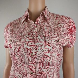 Polo Jean Company by RL Paisley Shirt sz L EUC